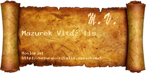 Mazurek Vitális névjegykártya
